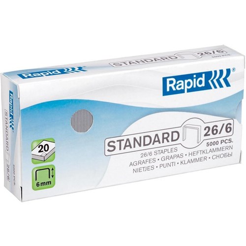 Rapid Staples 26/6 6mm, Box of 5000