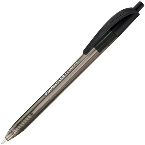 Staedtler Black Triangular Ballpoint Pens 1.0mm Medium Tip, Box of 10