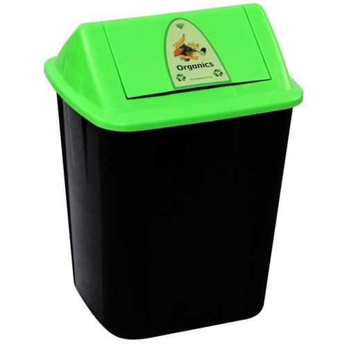 Italplast Organic Waste Rubbish Bin 32L Black/Green