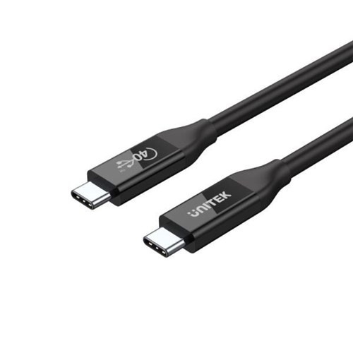 UNITEK USB-C to USB-C 4.0 Cable 0.8m Black