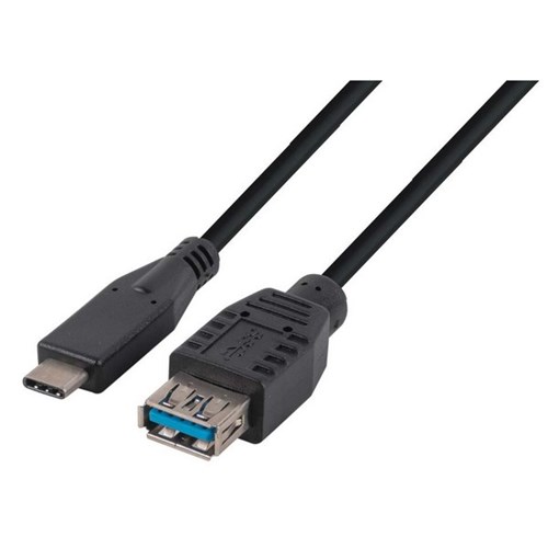 Dynamix USB 3.1 USB-C Male to USB-A Female Connector Cable Black 2m 