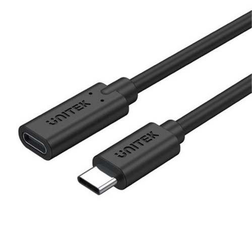 UNITEK USB 3.1 USB-C Male to USB-C Female Gen2 Extension Cable 0.5m Black