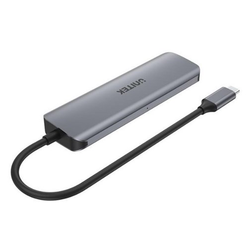 UNITEK 6-in-1 Multi-Port Hub With USB-C Connector Space Grey