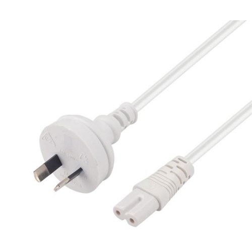 Dynamix Power Cord 2 Pin Plug to IEC C7 Figure 8 Connector 7.5A 2m White