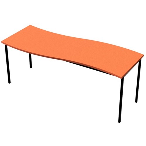 Zealand High Wave Rectangle School Table 1800x750x700mm Orange