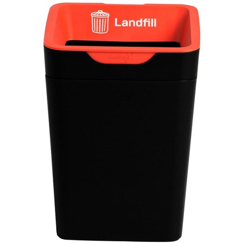 Method 20L Red Landfill Waste Bin With Open Lid