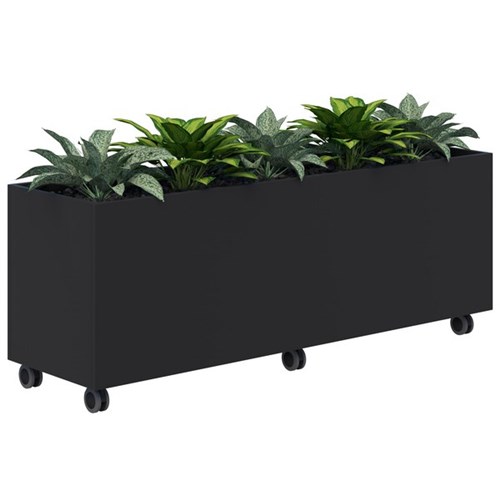 Rapid Mobile Planter Including Artificial Plants 1600x600mm Black/Plants