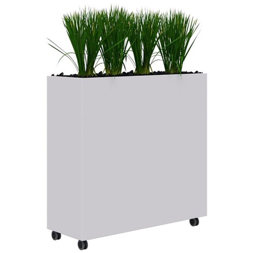 Rapid Mobile Planter Including Artificial Plants 1200x1200mm White/Grass