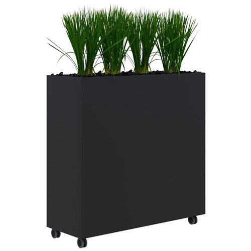Rapid Mobile Planter Including Artificial Plants 1200x1200mm Black/Grass