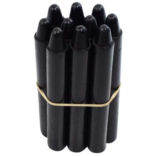 Spectrum Metal Detectable Hard Crayons Unwrapped Black, Pack of 80