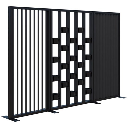 Connect Freestanding Angled Fin/Plant Wall Room Divider 3000x1890mm Black/Black 