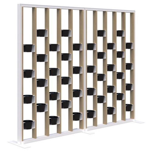 Connect Freestanding Plant Wall Room Divider 2400x1890mm Classic Oak/White