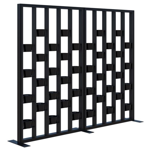 Connect Freestanding Plant Wall Room Divider 2400x1890mm Black/Black