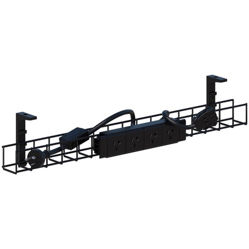 Under Desk Soft Wiring Tray/Basket with Starter Lead for Summit II & Duo II Desks Black