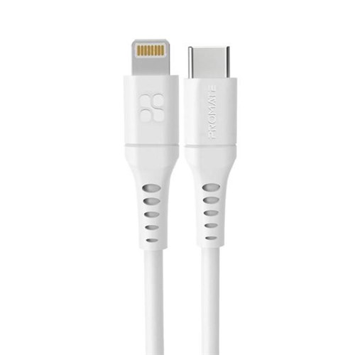 Promate Non-MFi 20W PD USB-C to Lightning Charge and Sync Cable 1.2m White