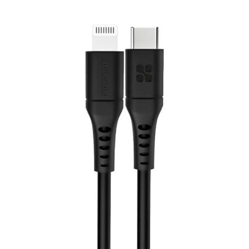 Promate Non-MFi 20W PD USB-C to Lightning Charge and Sync Cable 3m Black