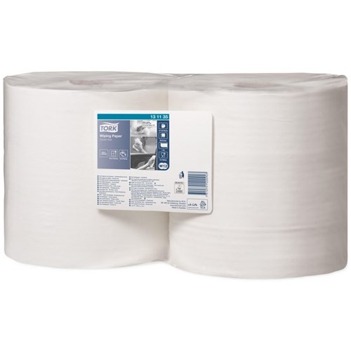 Tork Wiping Paper Combi Roll W1/W2, Carton of 2 Rolls of 1150