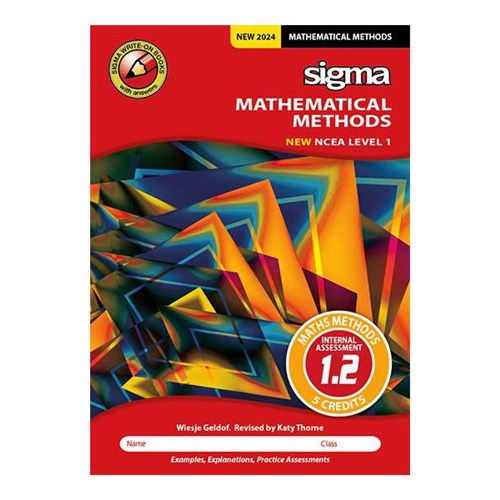 Sigma AS 1.2 Mathematical Methods Workbook NCEA Level 1 Year 11 9781991124074