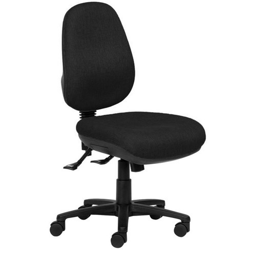 Charlie High Back Task Chair 500 3 Lever Black Fabric