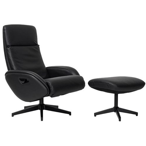 Buro Maya Recliner and Footrest Black