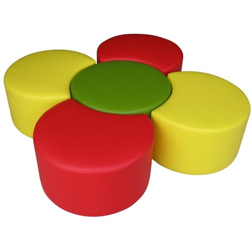 Ottoman Petal Seating Lustrell Charisma Vinyl Assorted Colours, Set of 5