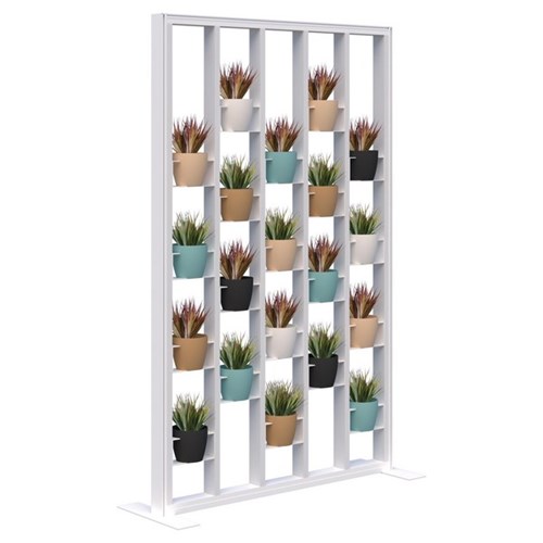 Connect Freestanding Plant Wall With Artificial Plants Room Divider 1200x1890mm Snow Velvet/White