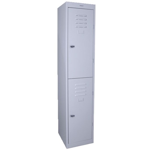 Steelco 2 Door Padlatch Locker 380x1830mm Silver Grey