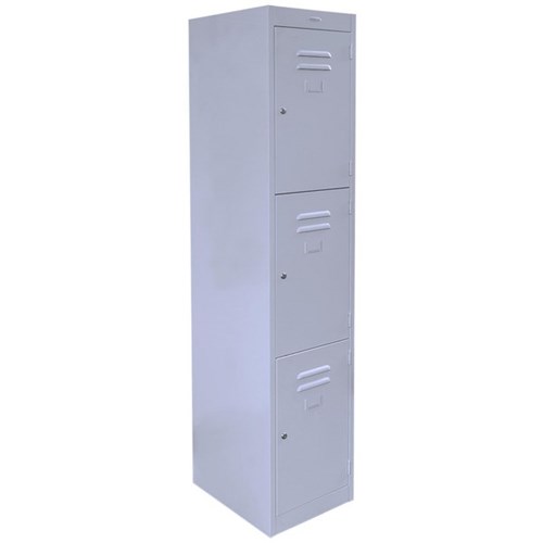 Steelco 3 Door Keylock Locker 380x1830mm Silver Grey