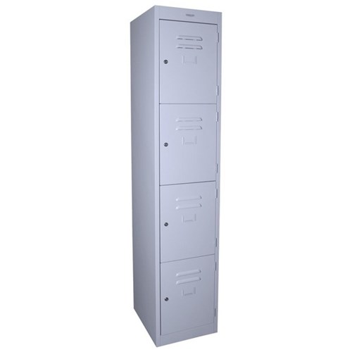 Steelco 4 Door Keylock Locker 305x1830mm Silver Grey