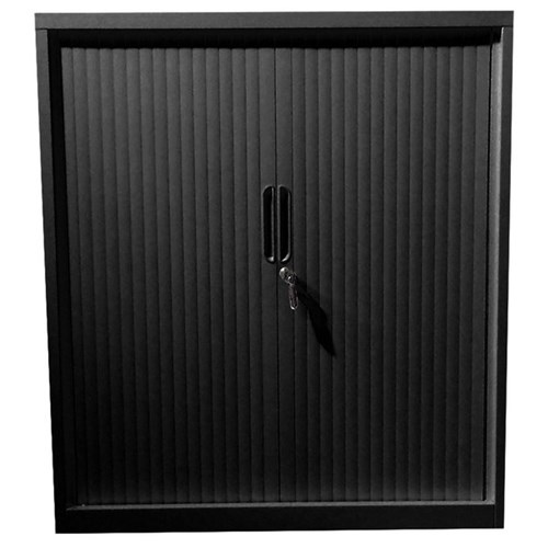 Steelco Tambour Door Cabinet 900x1015mm Black