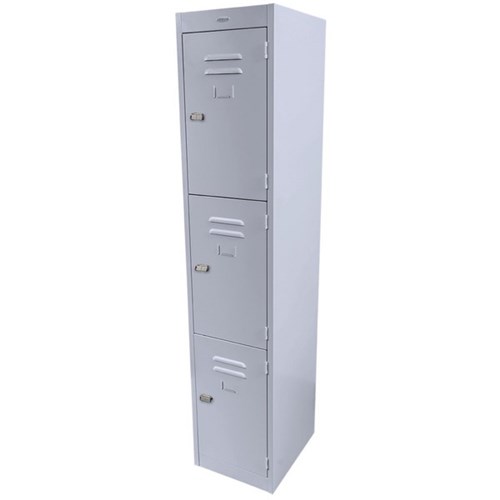 Steelco 3 Door Padlatch Locker 380x1830mm Silver Grey