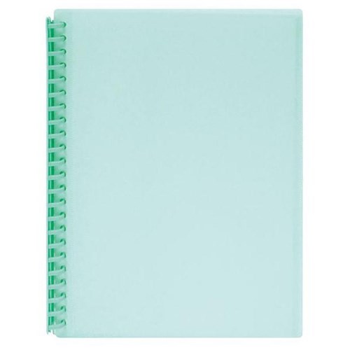 Marbig A4 Refillable Display Book 20 Pocket Pastel Green