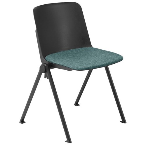 Scout 4 Leg Upholstered Visitors Chair Black/Atlantic