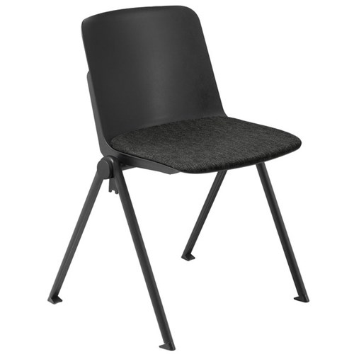 Scout 4 Leg Upholstered Visitors Chair Black/Ebony