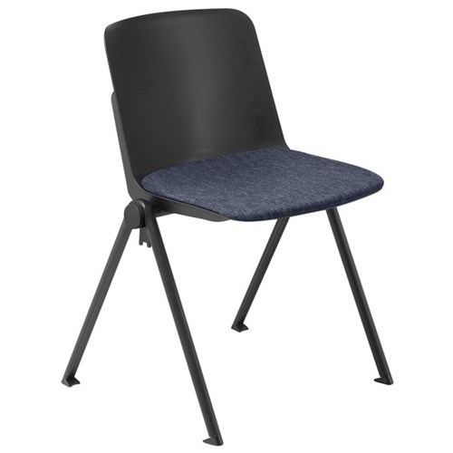 Scout 4 Leg Upholstered Visitors Chair Black/Navy