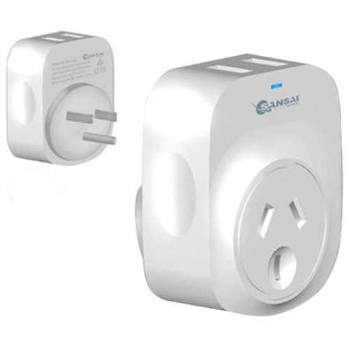 Sansai STV-3009 USB Travel Adaptor NZ/AU to USA Plug