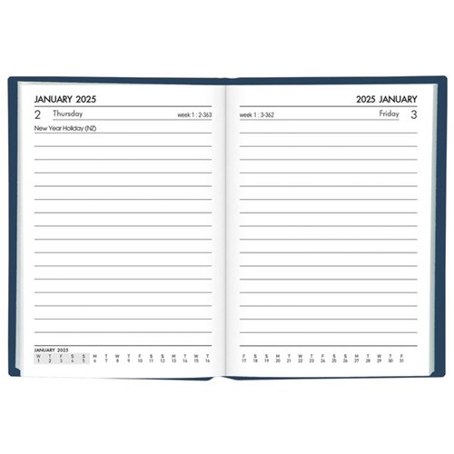 Collins A71 Day Per Page Pocket Diary 2025 Navy