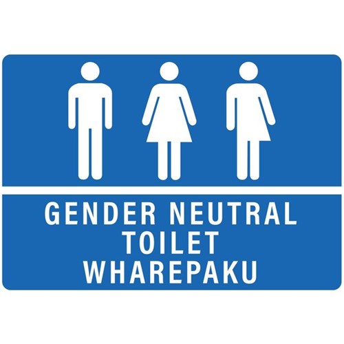 Gender Neutral Wharepaku Toilet Sign 340x240mm