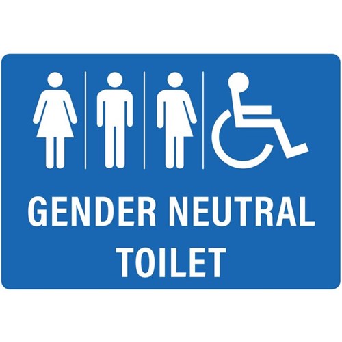 Gender Neutral Wheelchair Access Toilet Sign 340x240mm