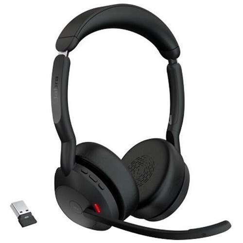 Jabra Evolve2 55 Link380a MS Stereo USB-A Wireless Headset Black