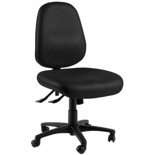 Charlie High Back Task Chair 3 Lever Long/Wide Seat Black Vinyl