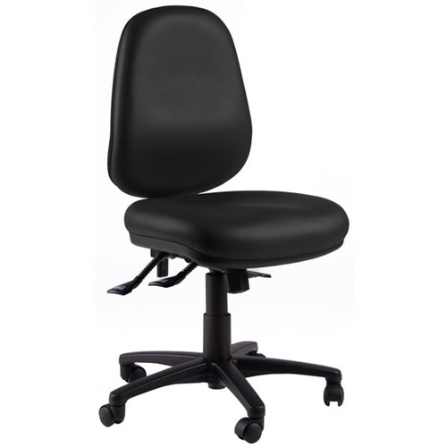 Charlie High Back Task Chair 3 Lever Black Vinyl