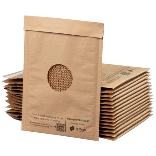 Honeycomb Paper Padded Mailer Size 1 184x279mm, Carton of 100