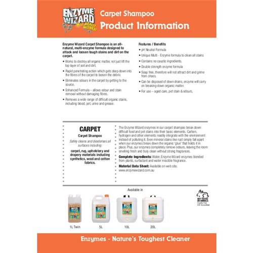 Enzyme Wizard Carpet Shampoo RTU 1L