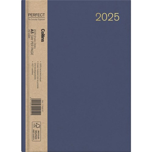 Collins A51 Diary A5 1 Day Per Page 2025 Enviro Assorted Colours