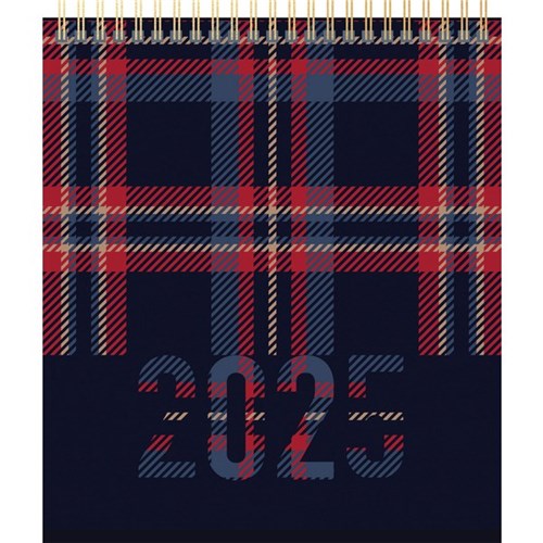 Collins Desk Calendar 2025 Block Colour Plaid