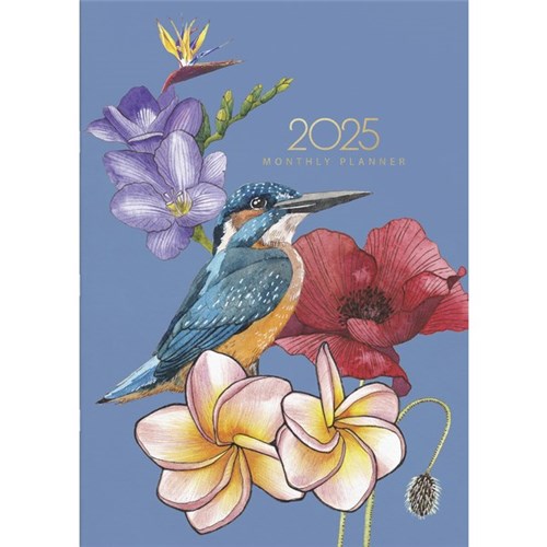 Collins A5 Diary Planner Month To View 2025 Flower with Bird