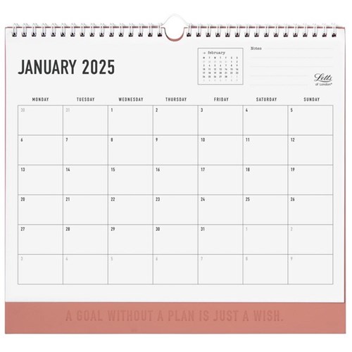 Letts of London Wall Calendar 2025 Conscious Clay