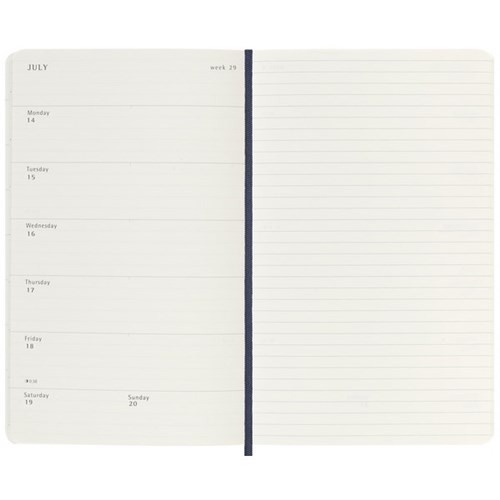 Moleskine Large Soft Cover Weekly Diary 2025 Sapphire Blue