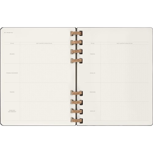 Moleskine XL Hard Cover Spiral Bound Planner 2025 Black